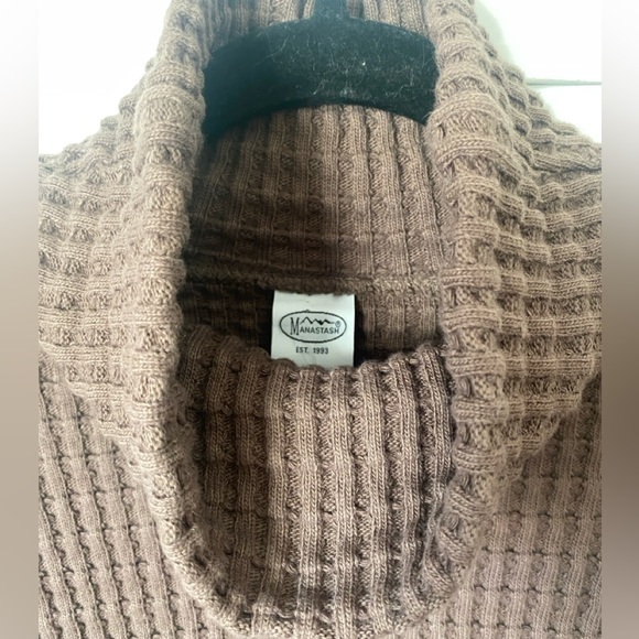 Manastash Mens Brown Snnuggle Thermal Bulky Neck Ribbed Sweater Small - Picture 2 of 12